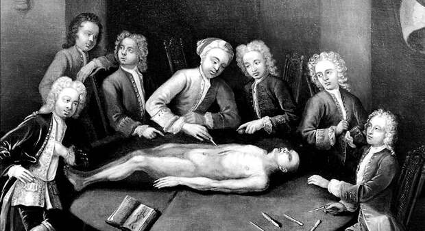 Представление в европейском анатомическом театре в 18 веке