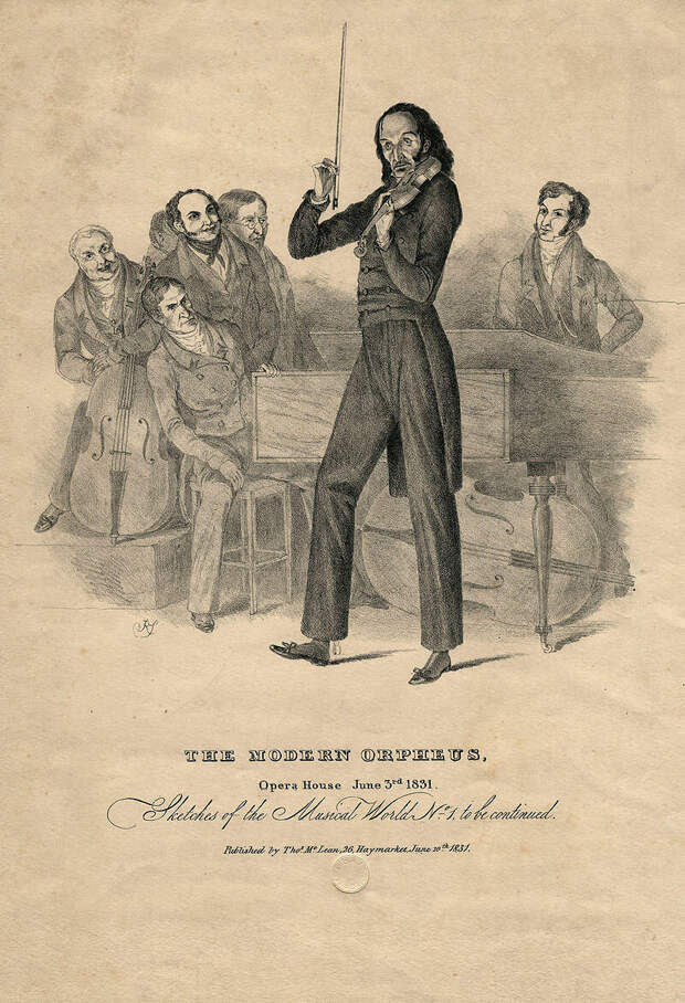 Бюллетень 1831 года, рекламирующий спектакль Паганини
