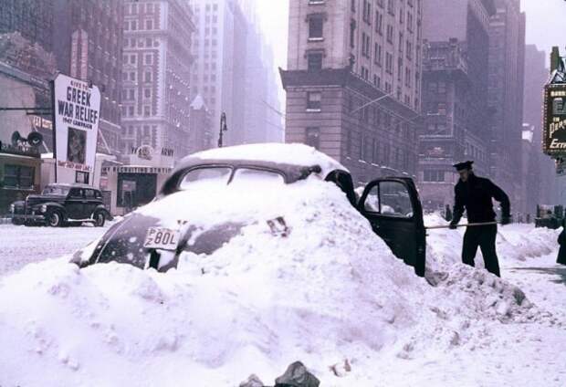 Зима в Нью-Йорке, 1947 история, люди, мир, фото