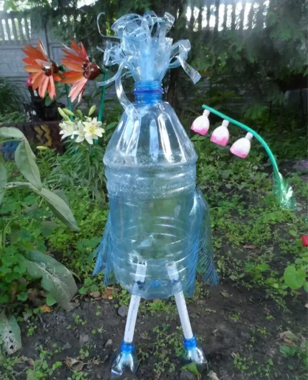 Поделки из 5литровых пластиковых бутылок для сада и огорода фото