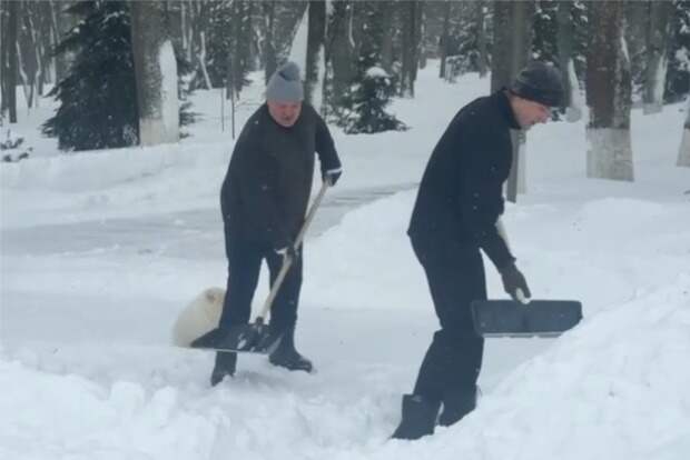 Лукашенко с сыном приняли участие в расчистке снега