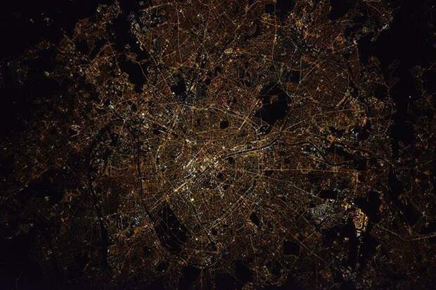 Ночной Париж Instagram, земля, космонавты