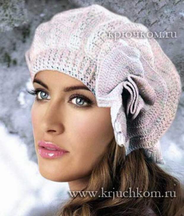Схемы вязанных крючком беретов