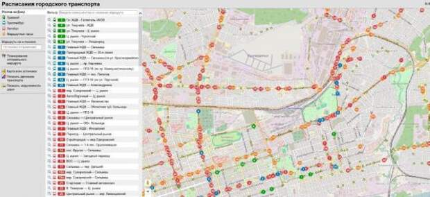 Карта движения автобусов онлайн в реальном времени ростов на дону