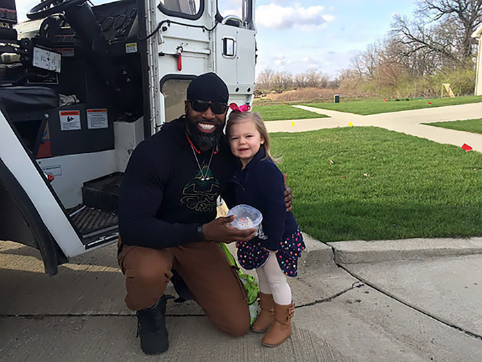 Little Girl Surprises Her Favorite Garbage Man With Birthday Cupcake