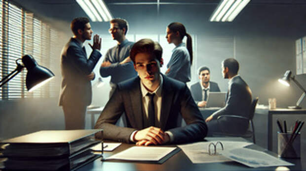 Работник в офисе / Изображение сгенерировано с помощью нейросети DALL-E / amic.ru