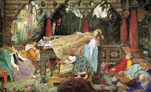 Спящая царевна. Фрагмент. (1900-1926 г.г.) Автор: Виктор Васнецов. Спящая царевна. Фрагмент. (1900-1926 г.г.) Автор: Виктор Васнецов.