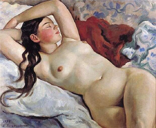 Спящая обнаженная. (1935). Автор: Зинаида Серебрякова. Спящая обнаженная. (1935). Автор: Зинаида Серебрякова.