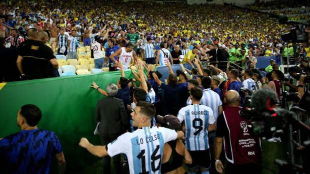 violence at argentina brazil match