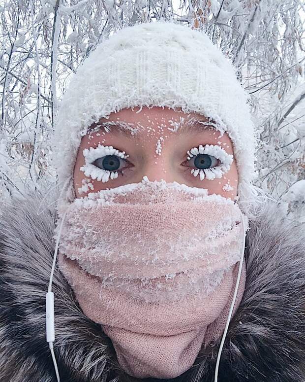 Некоторые пользователи в комментариях сразу засомневались, что фото настоящее в мире, зима, мороз, ресницы, холод, якутия