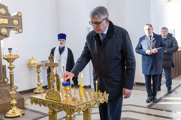 Дмитрий Миляев посетил литию по погибшим воинам в тульском храме иконы Божией Матери "Утоли моя печали"