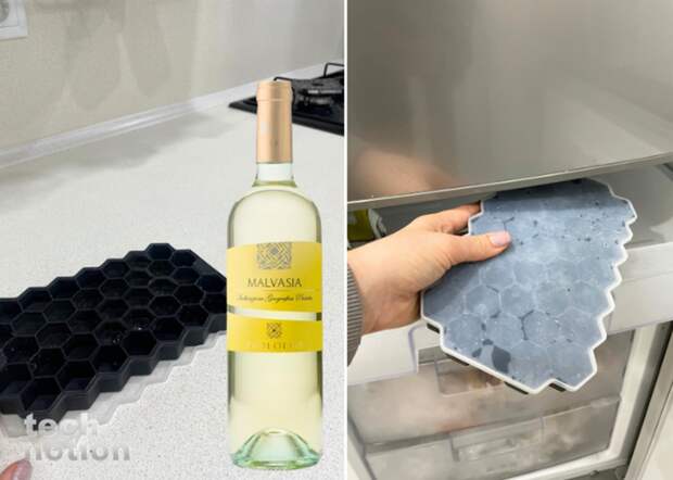 Остатки вина замораживаю в форме для льда / Изображение: дзен-канал technotion