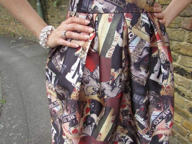 Card printed full midi skirt from Everything5pounds.com