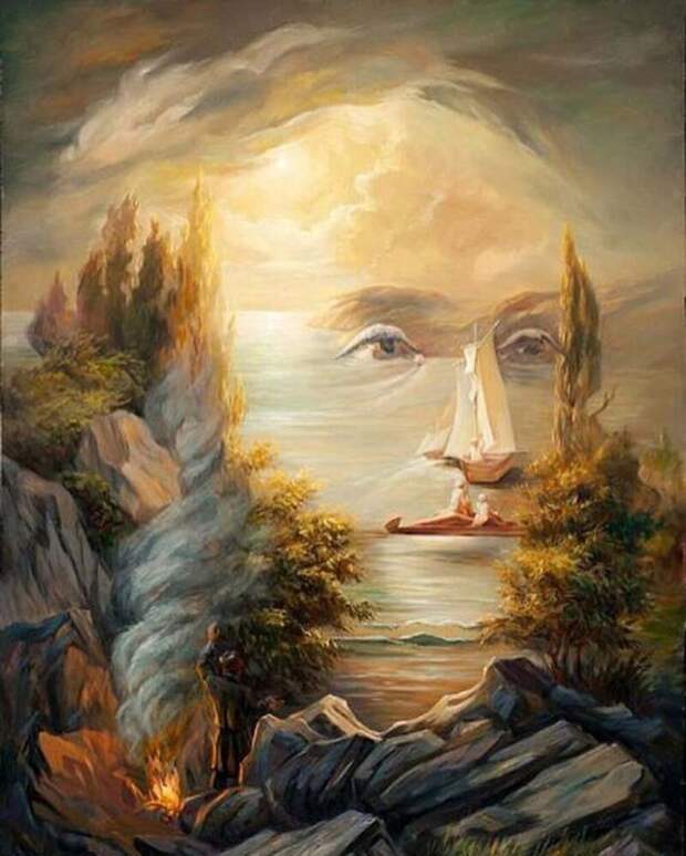 Иван Айвазовский    Олег Шупляк, картина, оптическая иллюзия, рисунок, фото, художник