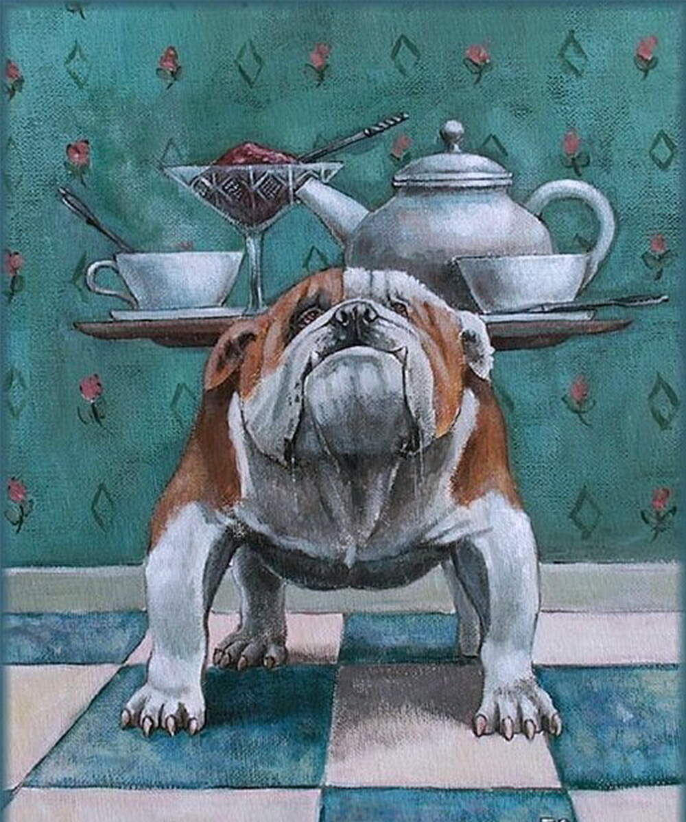 Собаки пьют чай. Собаки выпивают картина. Собаки пьют чай картина. Английский бульдог с чаем. Английский бульдог картина.