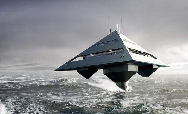 Tetrahedron Super Yacht - супер-яхта в форме тетраэдра.