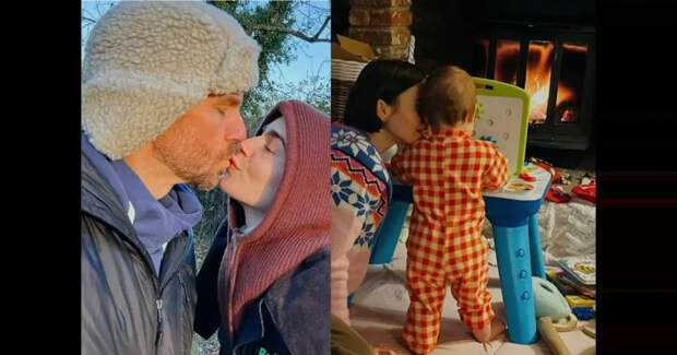 "Первое Рождество нашей Туве". Лили Коллинз поделилась атмосферными фото с подросшей дочерью и мужем