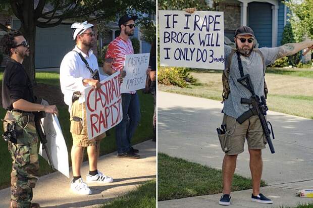 Armed Protesters Gather In Front of Brock Turner’s House