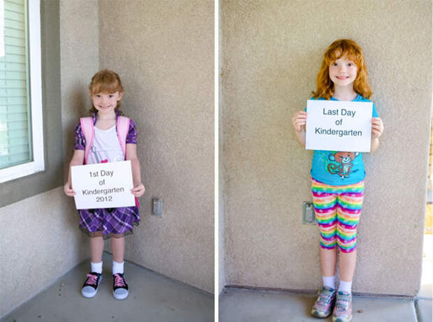 First Day Of Kindergarten Versus Last