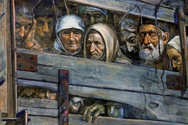 Еще один рисунок из серии "Депортация крымских татар"