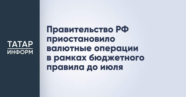 Правительство РФ приостановило валютные операции в рамках бюджетного правила до июля