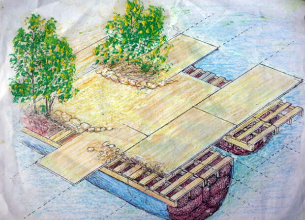 План-чертеж второго острова, созданного британским художником («Спиральный остров», Мексика). | Фото: inhabitat.com.