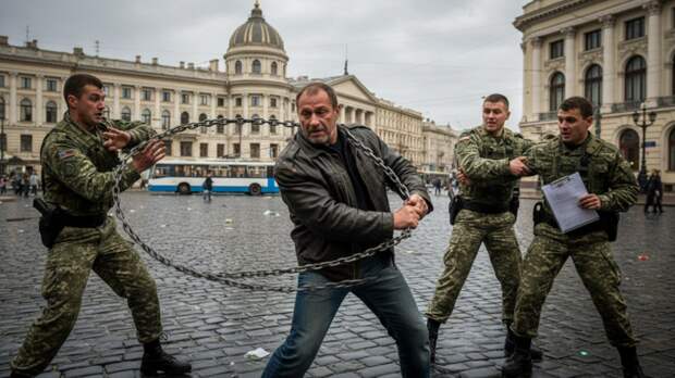 Житель Одессы отбился от сотрудников военкомата цепью