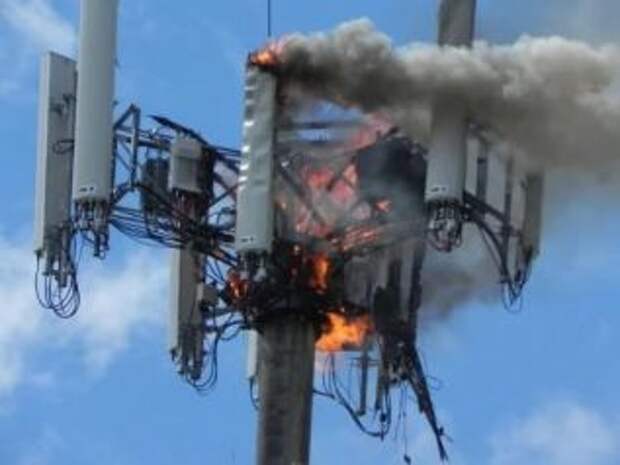 Французские борцы с 5G подожгли 230-метровую вышку