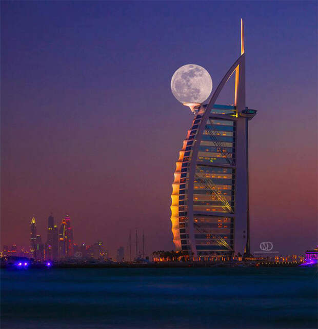 5. Суперлуние в Дубае   момент, фотография