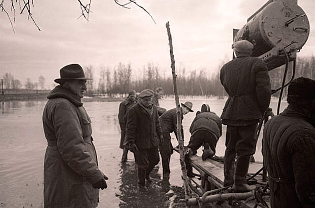Съемки фильма Летят журавли, 1957 год