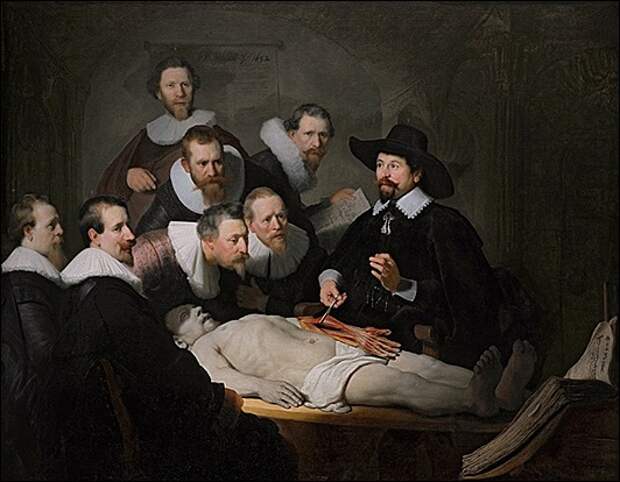 The anatomy lesson of Dr Nicolaes Tulp*oil on canvas*169 x 216,5 cm*signed t.c.: Rembrant. ft: 1632