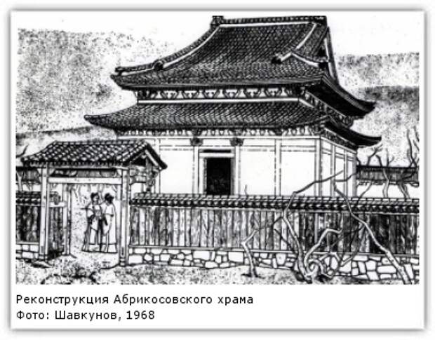 Реконструкция Абрикосовского храма Фото: Шавкунов, 1968