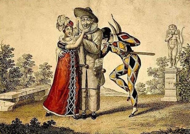 Коломбина, Пьеро и Арлекин