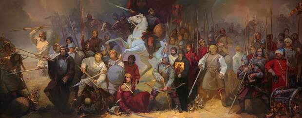 картина, посвященная Судьбищенской битве