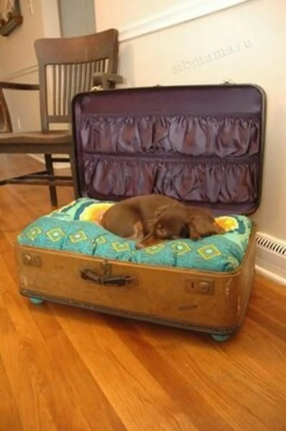 Лежанка для собаки из чемодана