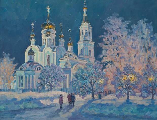 Покровско-Татианинский собор в Крещенскую ночь. Автор: Анатолий Данилов.