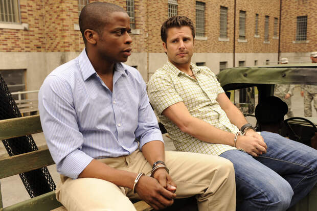 Dule Hill and James Roday, Psych | Photo Credits: Alan Zenuk, © USA Network