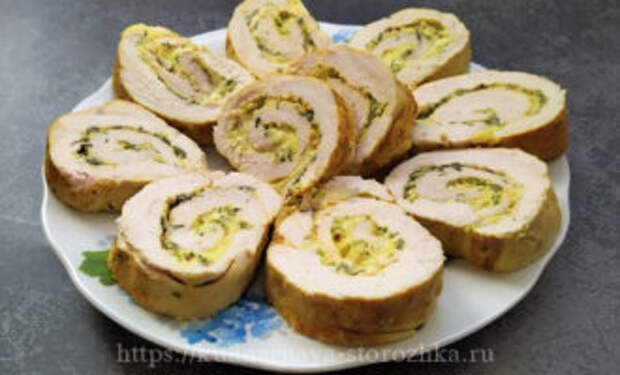 домашний куриный рулет с сыром фото