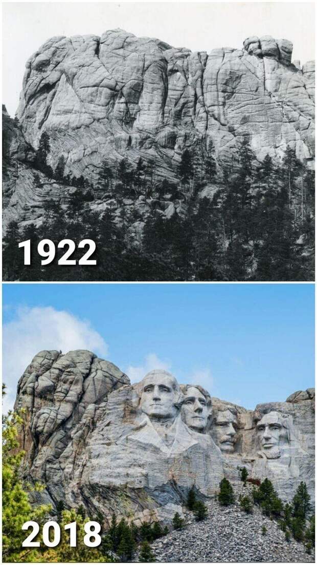 Гора Рашмор, 1922 и 2018 Гора Рашмор, 1922 и 2018