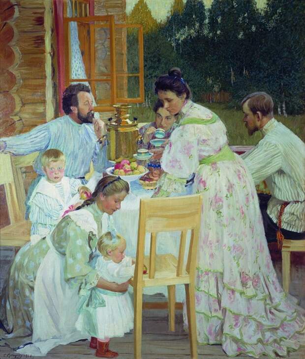 На террасе. 1906, Нижегородский Художественный Музей. Автор: Борис Кустодиев. На террасе. 1906, Нижегородский Художественный Музей. Автор: Борис Кустодиев.