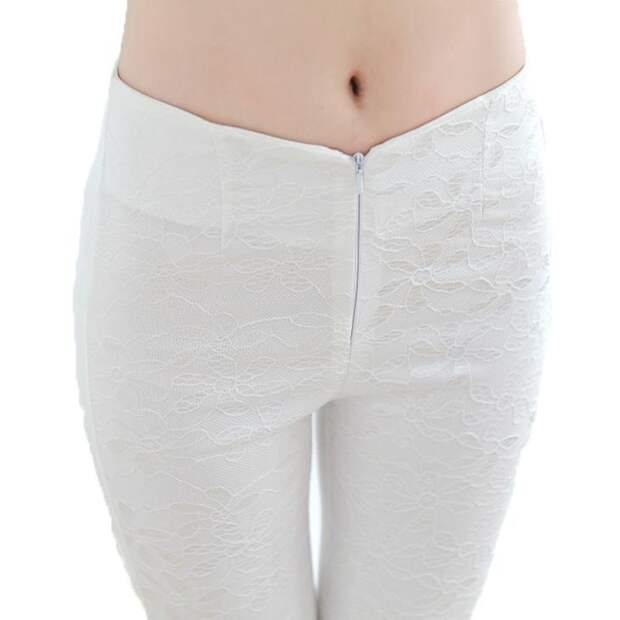 Фото готовых поясов на сшитых женских брюках, вариант 12