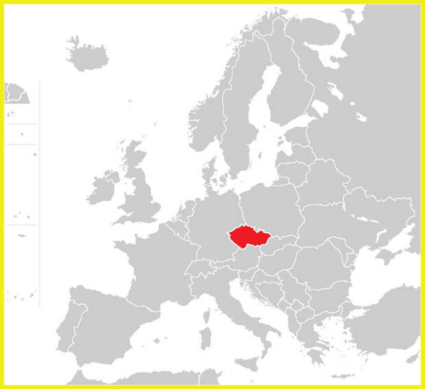 Какая европейская страна выделена красным на контурной карте?