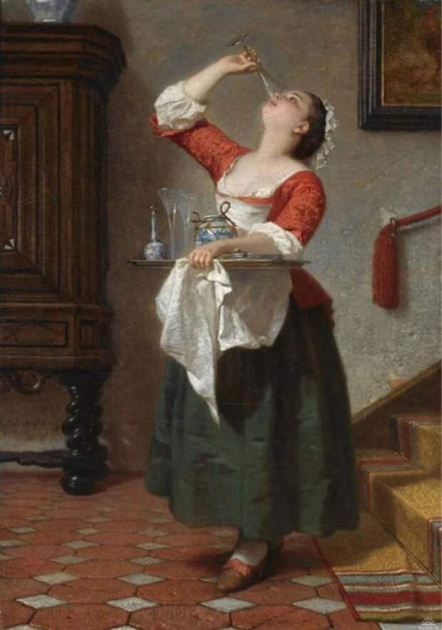 Вильгелм Амберг, «Горничная», 1862 год Вильгелм Амберг, «Горничная», 1862 год