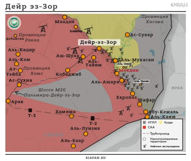 Карта военных действий — Дейр-эз-Зор