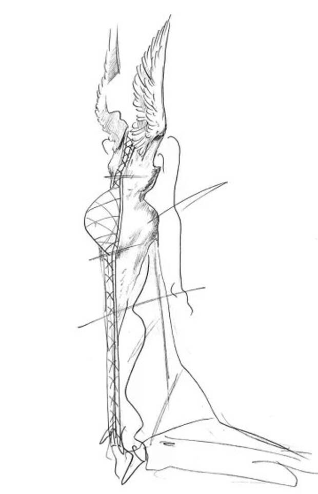 Эскиз платья Ильи Мигмуна и Виктории Салават