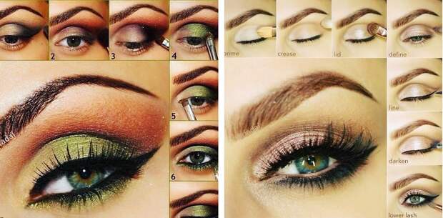 Вечерний макияж для зеленых глаз пошагово