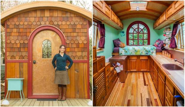 Девушка самостоятельно придумала и построила микро-дом площадью всего 9,3 кв. метров