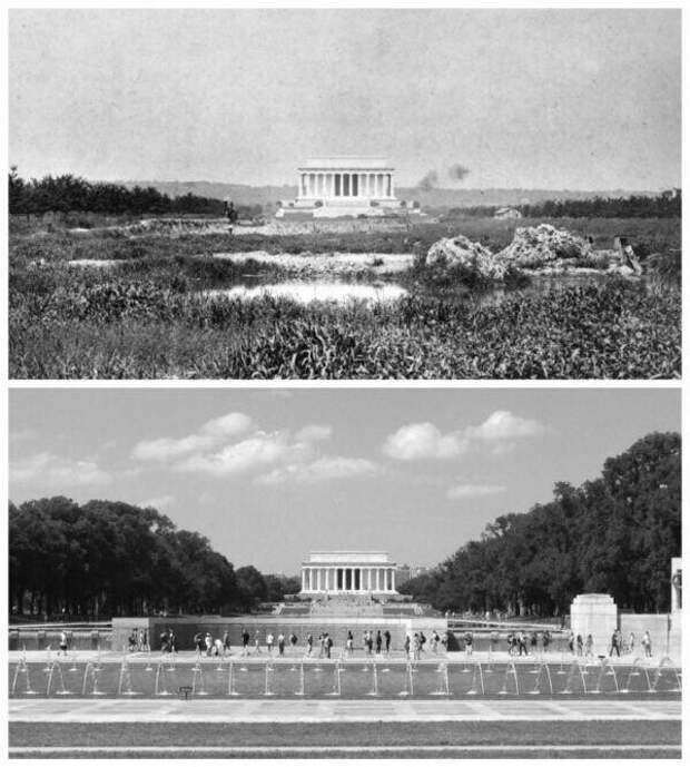 Мемориал Линкольна, 1922 и 2016 годы Мемориал Линкольна, 1922 и 2016 годы