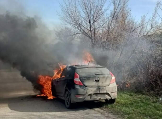 В Самарской области на ходу загорелась иномарка