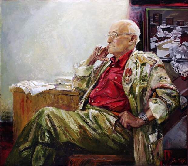 Портрет народного художника Беларуси Мая Данцига. (2008 год). Автор: Сергей Игнатенко. (Ученик Мая Данцига).